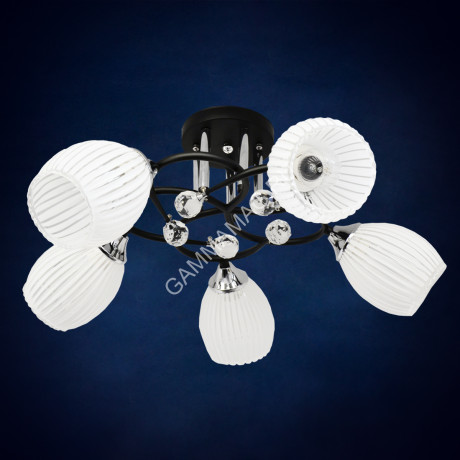 Люстра N2954/5 BK+CH 5*40W E27 (h=230 d=550) VERNER LIGHTING *1