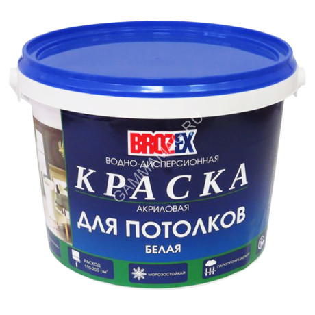 Краска акриловая для потолков 3 кг BROZEX *4/192