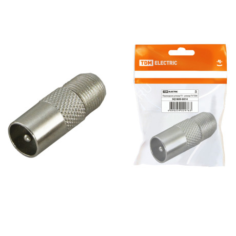 Переходник TV штекер TV - штекер TV TDM SQ1809-0014 инд шк *10/100