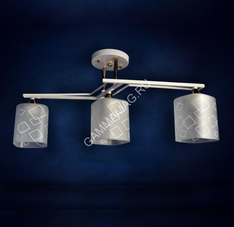 Люстра С0485/3 WT+FG 3*40W E27 (h=610 w=200 l=270) S=12м2 VERNER LIGHTING *1