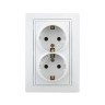 Розетка "Intro Plano" СП 2-мест.белый с/з 2X2P+E Schuko 16А-250В IP20 1-205-01 *10/100