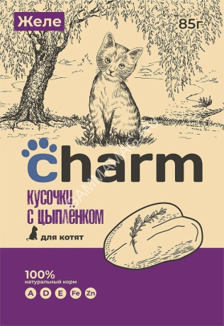 Charm 0,085кг цыпленок в желе пауч для котят