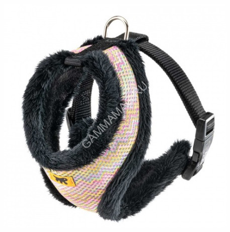 Шлейка Ферпласт Nikita Fur S цветная с мехом (шея 23см, грудь 35-49см), 15мм