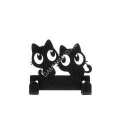 Крючок декоративные двойной "Котики" металл 9х9,7х2см черная Verda Line *1/102
