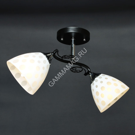 Люстра N2996/2 BK+CH 2*40W E27 (h=235 w=200 l=520) S=8м2 VERNER LIGHTING *1