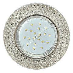 Светильник встраиваемый GX53 H4 5319 Ecola Glass Круг мозайка зерк/хром FC53RMECB *10/30