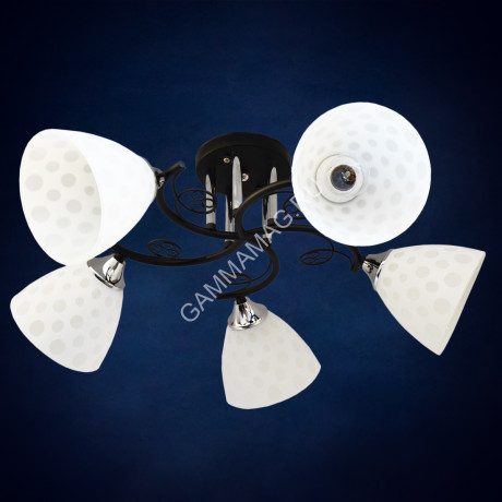 Люстра N2996/5 BK+CH 5*40W E27 (h=240 d=600) S=20м2 VERNER LIGHTING *1