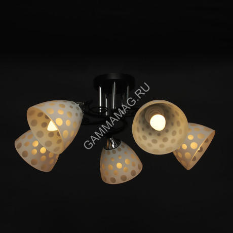Люстра N2996/5 BK+CH 5*40W E27 (h=240 d=600) S=20м2 VERNER LIGHTING *1