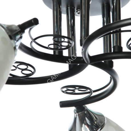 Люстра N2996/5 BK+CH 5*40W E27 (h=240 d=600) S=20м2 VERNER LIGHTING *1