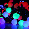 Гирлянда Нить 10м 100LED мульти мигает Шарики 2,5см темная нить уличная 220V IP44 185539 *1/20