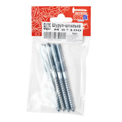 Шуруп-шпилька BROZEX М8*100 (4шт) *10/100