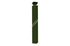 Столб Оц 60*40 L=2,5м RAL6005 с заглушкой (зеленый) ПРЕГРАДА *1