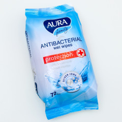 Салфетки влажные Aura Антибактериальные Фэмели 72шт. (05505,880,604) *6/12