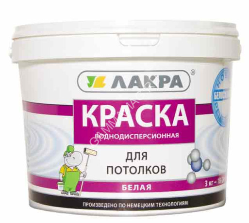 Краска акриловая для потолков 40 кг Лакра Белоснежная *1/12