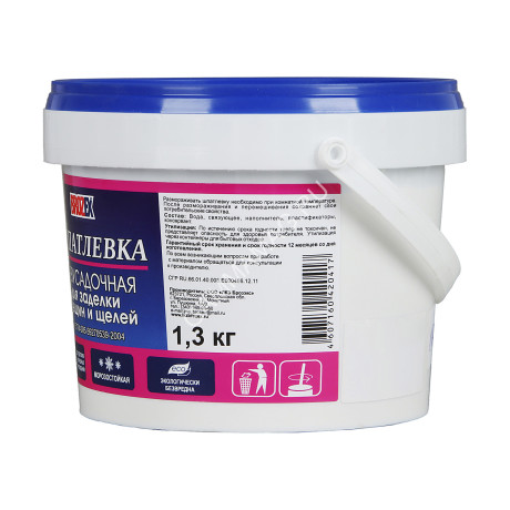 Шпатлевка акриловая для щелей и трещин безусадочная 1,3 кг BROZEX *12/432