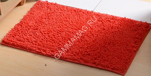 Коврик д/ванной "макароны" (60см х 100см) Коралловый *1