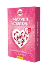 Коготки (Cliny) накладные для кошек M  красно-белые (40шт)