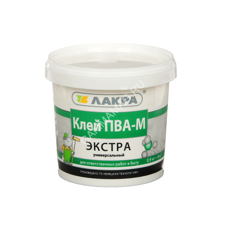 Клей ПВА -М Экстра 0,9 кг Лакра *12/432
