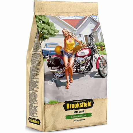 Brooksfield Adult Cat Hairball Control Beef 0,4кг говядина/рис (для выведения шерсти) сухой для кошек (354639)