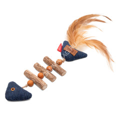 Игрушка (Gigwi) 85045 Рыбка-скелет из мататаби серия CATCH &amp; SCRATCH ECO для кошек, 20 см
