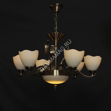 Люстра N3014/6 AB 6*40W E27+LED 5W (d=670; h=700) VERNER LIGHTING *1