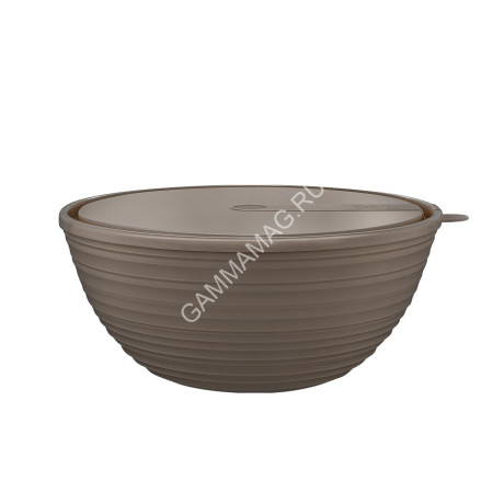 Салатник пластм. "Cardamom" 4,1л d253мм с крышкой Миндаль SE400511105 ("Sugar Spice") *1/15