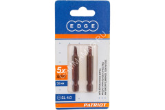 Бита шлицевая SL4.0х50мм (2шт) фрезерованная S2 хвостовик1/4"Е EDGE PATRIOT *1/20