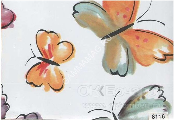 Пленка самоклеящаяся 45см*8м 8116 Бабочки Голубая D&B (Китай) *1/20