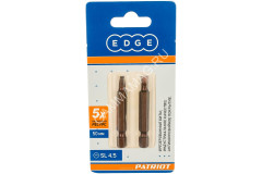Бита шлицевая SL4.5х50мм (2шт) фрезерованная S2 хвостовик1/4"Е EDGE PATRIOT *1/20