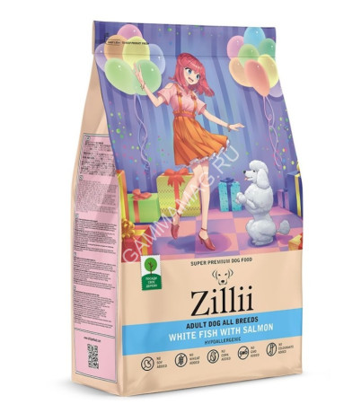 ZILLII (Зилли) Dog Adult 3кг белая рыба и лосось сухой для собак (350570)