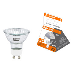 Лампа накаливания галогенная 50W-230V GU10 MR16 TDM SQ0341-0011 *10/200
