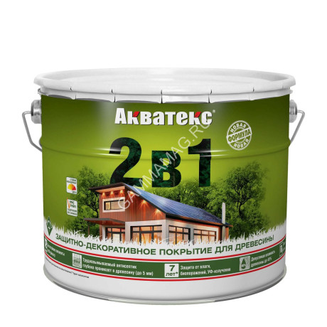 Защитно-декоративное покрытие для древесины алкидное ваниль 9 л АКВАТЕКС *1/55