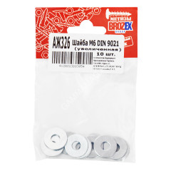Шайба М6 DIN 9021 увеличенная BROZEX (10шт) *10/100