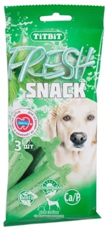 TiTBiT Fresh 0,15кг лакомство снеки с мятой и хлорофиллом для собак средних пород