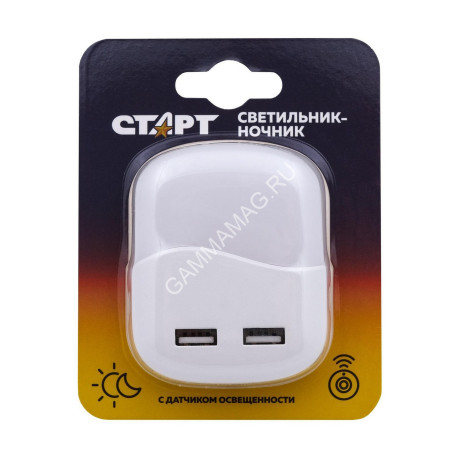Светильник-ночник Старт 1LED USB Квадрат *1/60