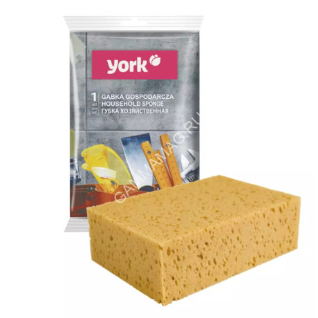 Губка для уборки хозяйственная Большая 200х140х65мм 012090 ("YORK") *1/30