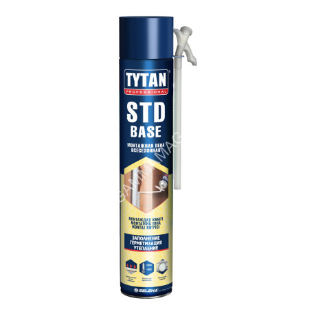 Пена монтажная бытовая 750мл/840гр всесезонная "TYTAN " STD Base 15874 до 37л *1/12/672