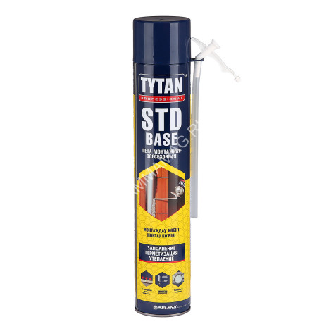 Пена монтажная бытовая 750мл/840гр всесезонная "TYTAN " STD Base 15874 до 37л *1/12/672