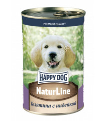 Happy Dog Natur Line 0,410кг телятина и индейка консервы для щенков (741022)