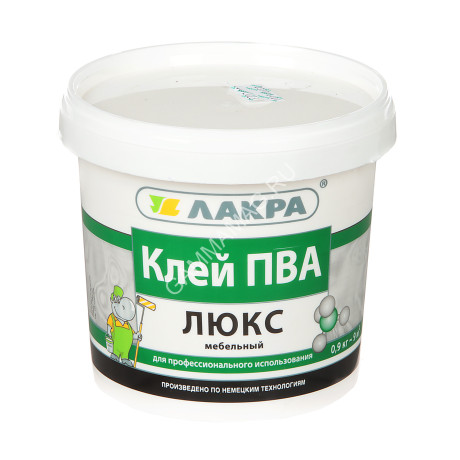 Клей ПВА ЛЮКС мебельный 0,9 кг Лакра *12/432