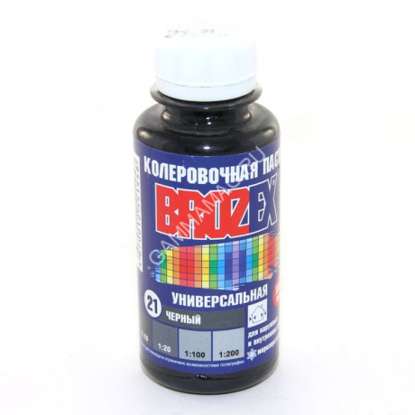 Колер паста черный №21 0,1 л BROZEX *6/108