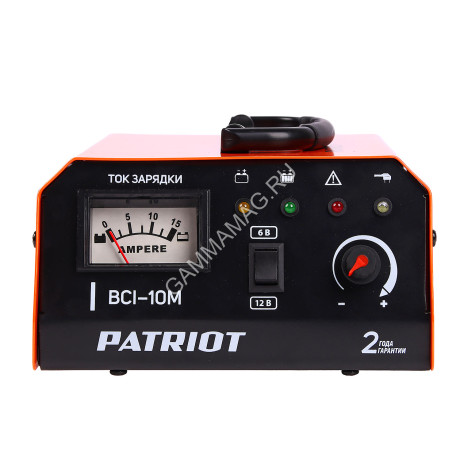 Устройство зарядное для автомобильного аккумулятора 6В/12В 10А BCI-10M PATRIOT *1/6