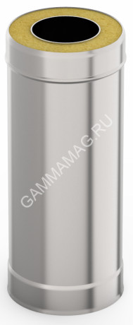 Труба-сэндвич 0,5м 115х200 нерж/оцинк 0,5мм/0,5мм AISI 430/оц GS *1/50