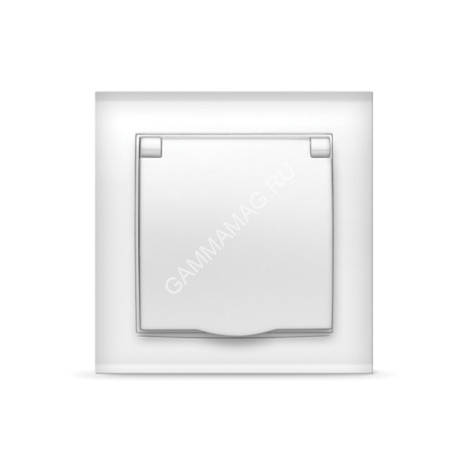 Розетка "Бриллиант" СП 1-мест. белый с/з с крышкой 16А IP20 UNIVersal 7947649 *10/100