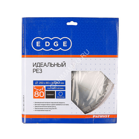 Диск пильный 250*30/25,4мм 80 зубьев по ламинату (810010036) EDGE PATRIOT *1/10