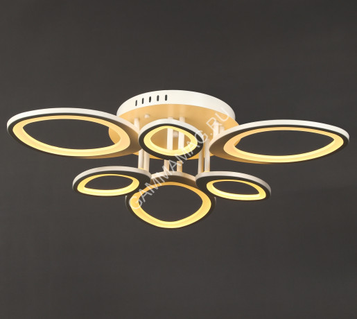 Люстра Y1057/6 WT 60W LED 220V пульт 3000К 1-режим (h-145; d-700) VERNER LIGHTING *1