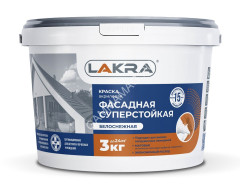 Краска акриловая фасадная 3 кг Лакра суперстойкая *1/144
