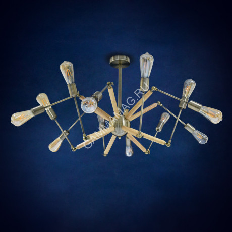 Люстра С1105/12 AB 12*4W E27 220V filament bulb (q-1150;h-530) VERNER LIGHTING *1
