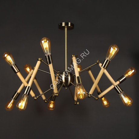 Люстра С1105/12 AB 12*4W E27 220V filament bulb (q-1150;h-530) VERNER LIGHTING *1