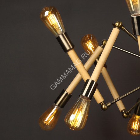 Люстра С1105/12 AB 12*4W E27 220V filament bulb (q-1150;h-530) VERNER LIGHTING *1